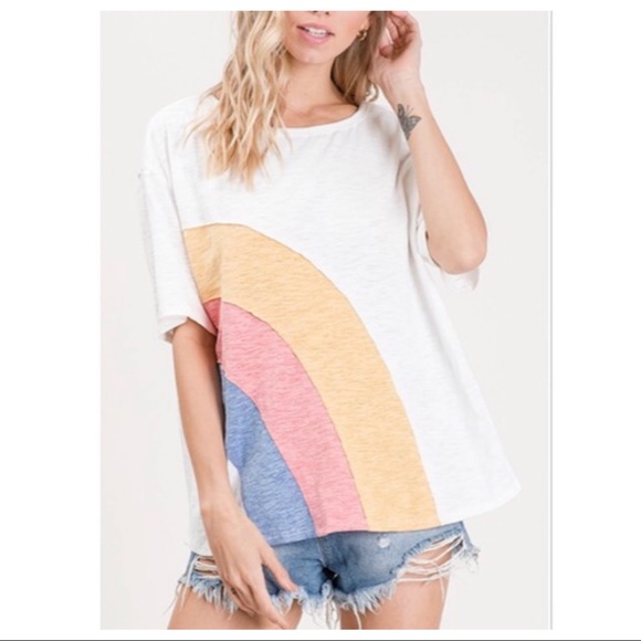 Tops - Short sleeves round neck contrast top